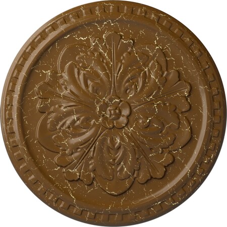 Ekena Millwork Emeryville Ceiling Medallion, Hand-Painted Smokey Topaz Crackle, 16 7/8"OD x 5/8"P CM16ERSTC